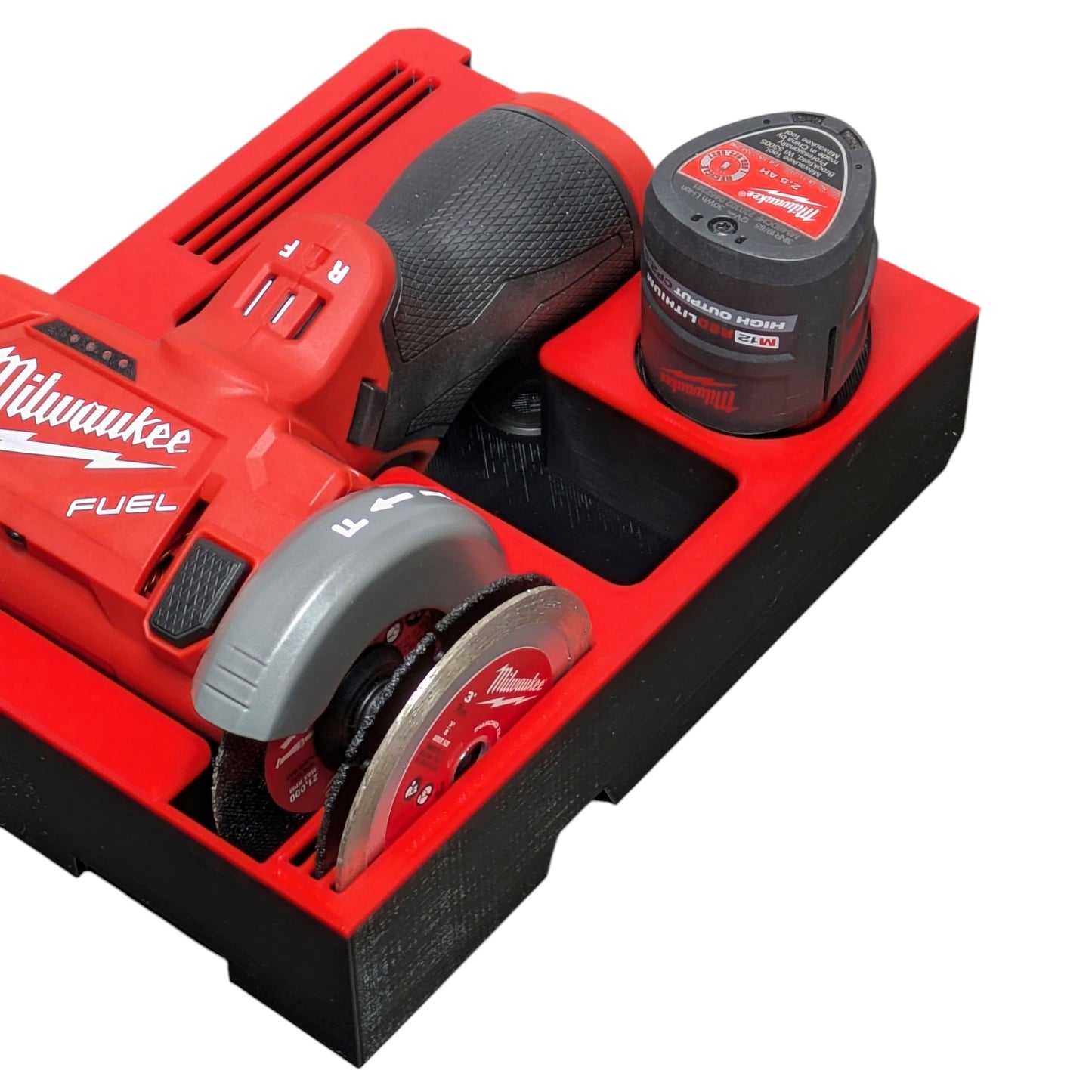 M12 FUEL Cut Off Tool Organizer for Milwaukee Packout Multi‑Depth – Bottom Drawer