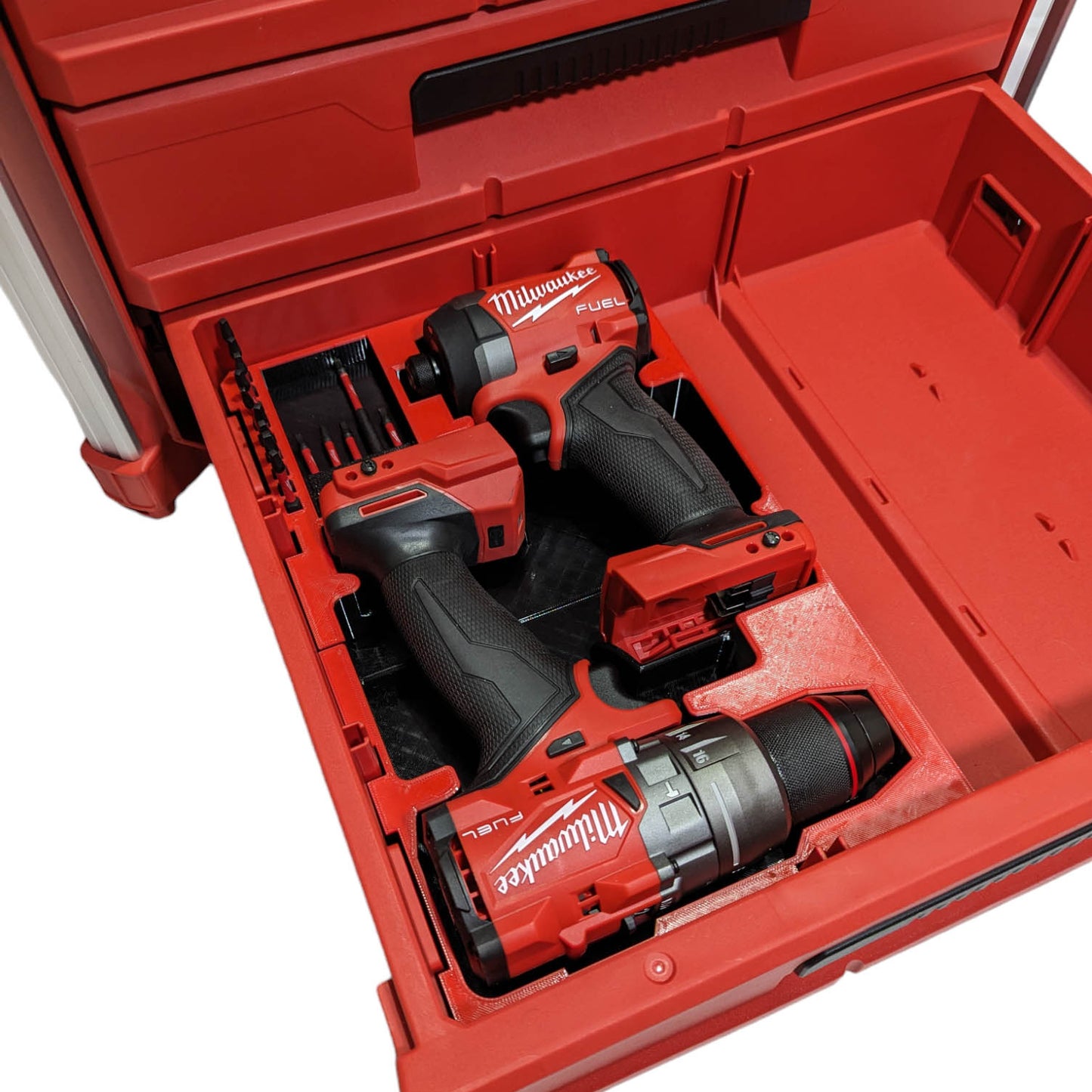 M18 FUEL Gen4 Drill & Impact Organizer Insert for Milwaukee Packout Drawers – Fits 2-Drawer, 3-Drawer & Multi-Depth
