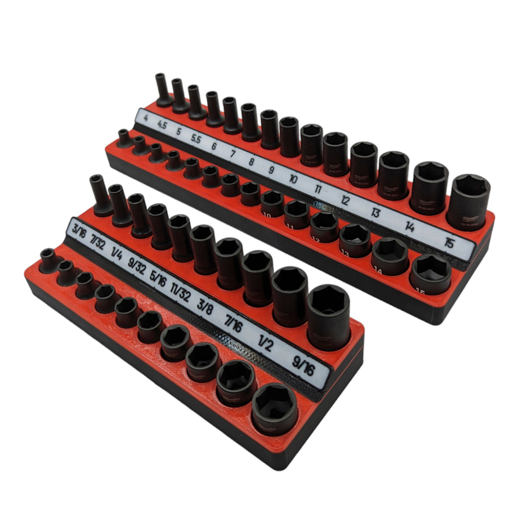 1/4 - SAE & METRIC MILWAUKEE SHOCKWAVE SOCKET ORGANIZERS – Toolitek