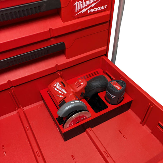 M12 FUEL Cut Off Tool Organizer for Milwaukee Packout 3‑Drawer