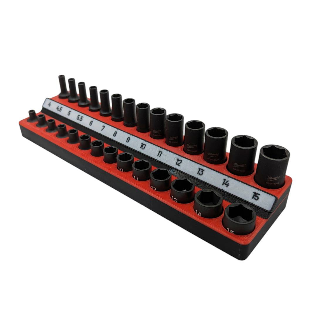 1/4 - SAE & METRIC MILWAUKEE SHOCKWAVE SOCKET ORGANIZERS